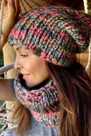 Komplet Szarość z Różem