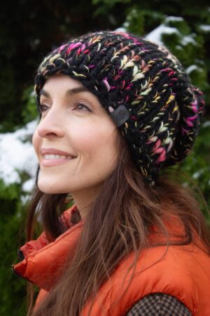 Czapka Czerń z Jedwabiem