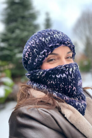 Komplet Granat z Fioletem